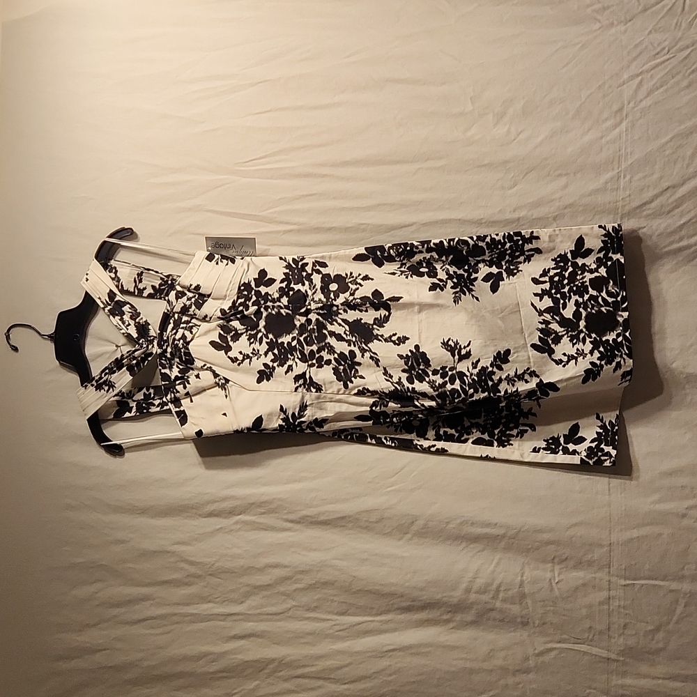 White and black cocktail dress